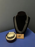 Black gun metal necklace and bracelet