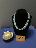 Iced out blue necklace and bracelet